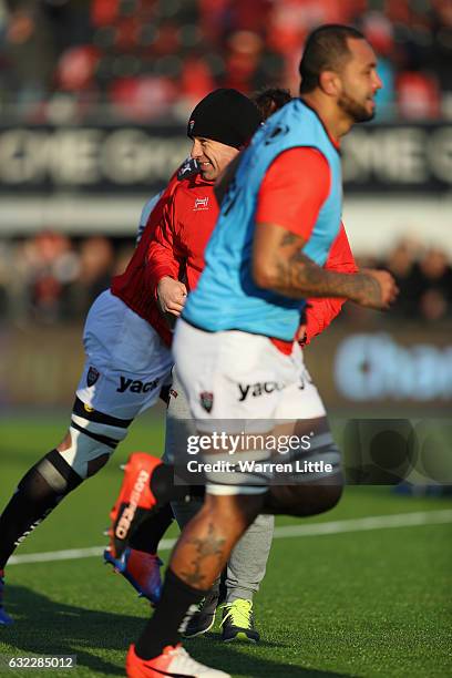 Richard Cockerill, RC Toulon coach looks on ahead of the European Rugby Champions Cup between Saracens and RC Toulon at Allianz Park on January 21,...