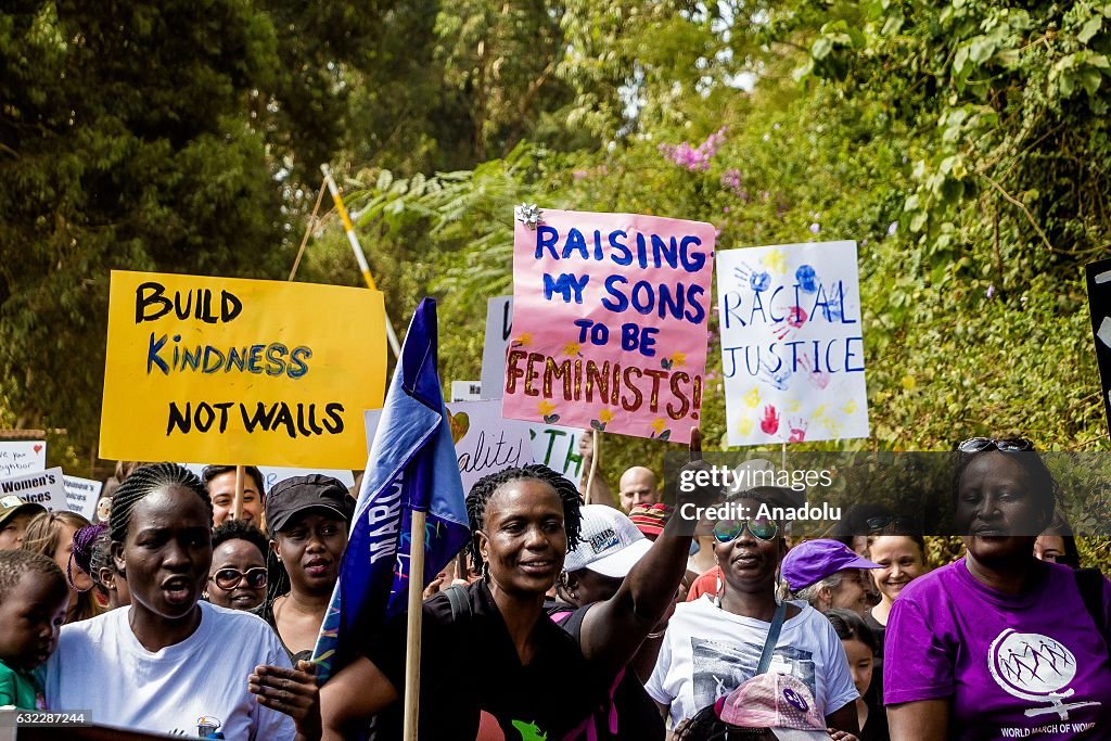 Women gather to support "Women March" in Kenya