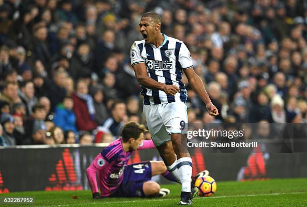 Jose Salomon Rondon of West Bromwich Albion reacts during the Premier League match between West Bromwich Albion and Sunderland at The Hawthorns on...