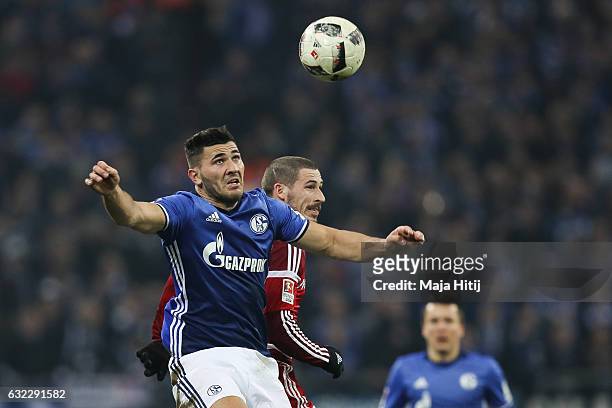 Sead Kolasinac of Schalke and Mathew Leckie of Ingolstadt fight for the ball during the Bundesliga match between FC Schalke 04 and FC Ingolstadt 04...