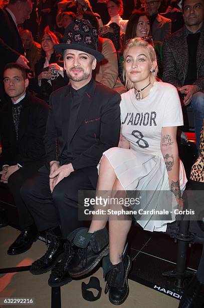 Boy George and Paris Jackson attend the Dior Homme Menswear Fall/Winter 2017-2018 show as part of Paris Fashion Week on January 21, 2017 in Paris,...