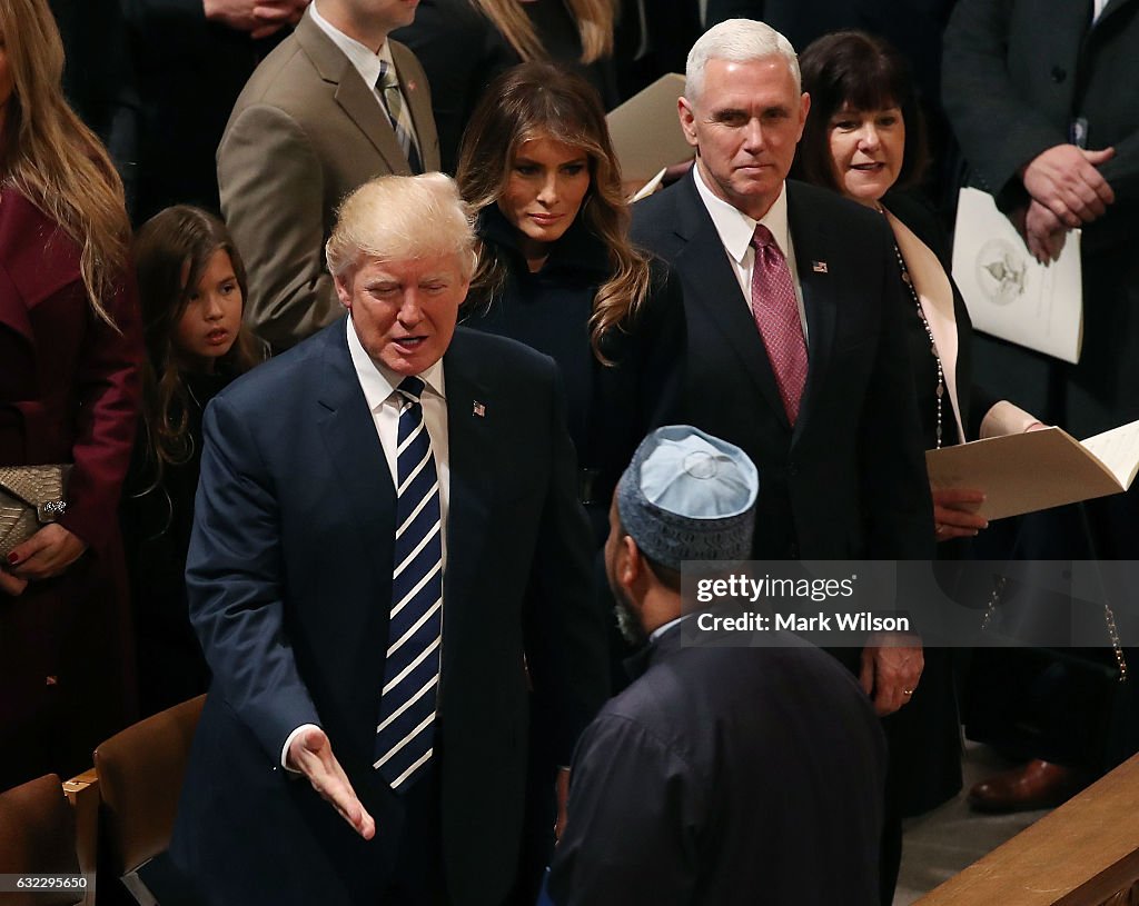 President Trump And Vice President Pence Attend National Prayer Service At The National Cathedral