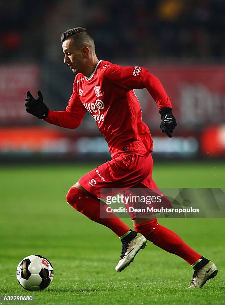 Bersant Celina of FC Twente in action during the Dutch Eredivisie match between FC Twente and Heracles Almelo held at De Grolsch Veste on January 20,...