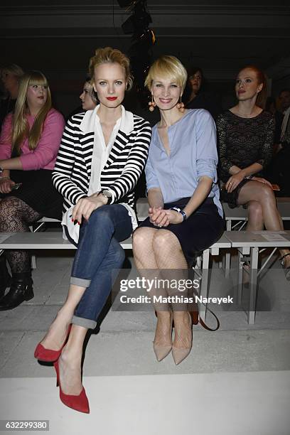 Franziska Knuppe and Susann Atwell attend the 'Key Looks - The Show!' presented by Fashion ID show during the Mercedes-Benz Fashion Week Berlin A/W...