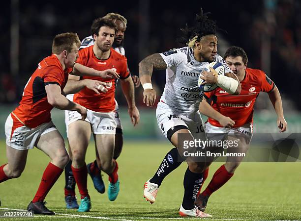 Ma'a Nonu of Toulon in action during the European Rugby Champions Cup match between Saracens and RC Toulon on January 21, 2017 in Barnet, United...