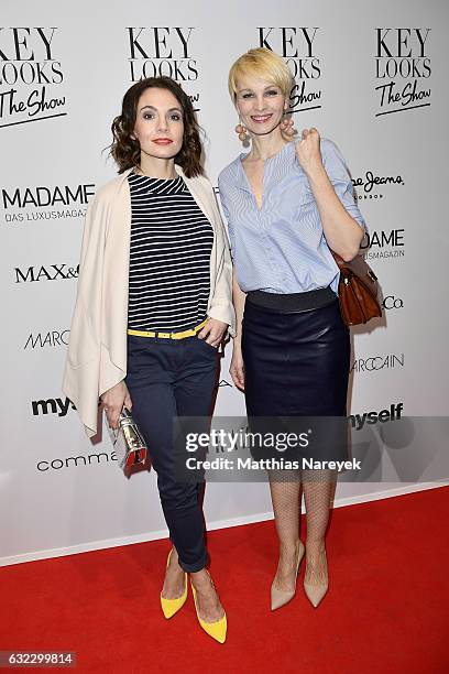 Nadine Warmuth and Susann Atwell attend the 'Key Looks - The Show!' presented by Fashion ID show during the Mercedes-Benz Fashion Week Berlin A/W...