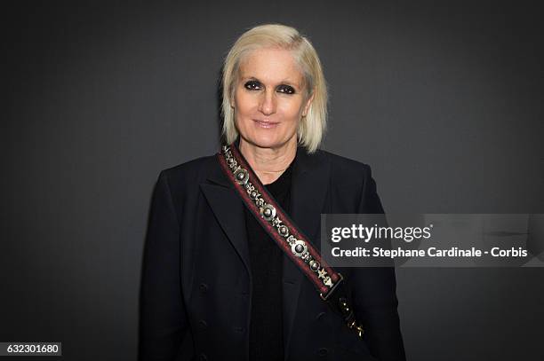 Fashion Designer Maria Grazia Chiuri attends the Dior Homme Menswear Fall/Winter 2017-2018 show as part of Paris Fashion Week on January 21, 2017 in...