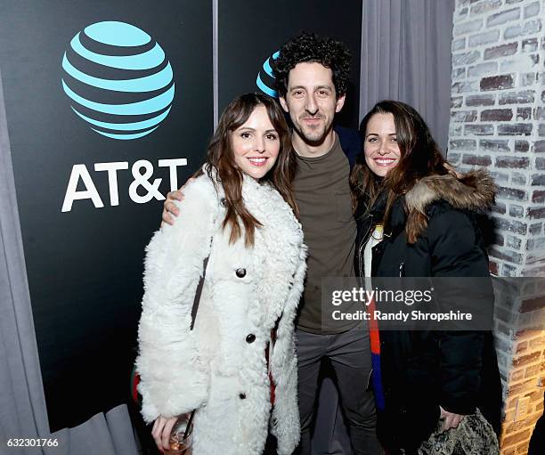 Actress/filmmaker Michelle Morgan and actor Adam Shapiro attend the AT&T At The Lift hosted "LA Times" Party at The Lift on January 20, 2017 in Park...