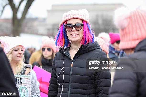 Director Lana Wachowski attends the Women's March on Washington on January 21, 2017 in Washington, DC.