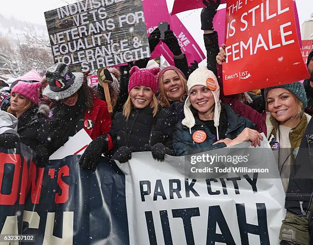 Zoey Deutch, Jennifer Beals, Charlize Theron, Chelsea Handler, and Mary McCormack attend The March On Main hosted by Chelsea Handler on January 20,...