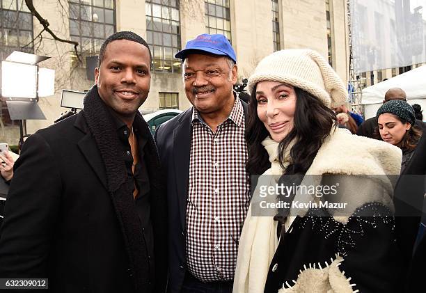 Calloway, Jesse Jackson and Cher attend the rally at the Women's March on Washington on January 21, 2017 in Washington, DC.