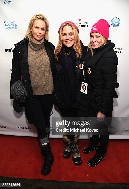 Charlize Theron, Mary McCormack and Chelsea Handler attend Park City Live Presents The Hub Featuring The Marie Claire Studio and the 4K ULTRA HD...