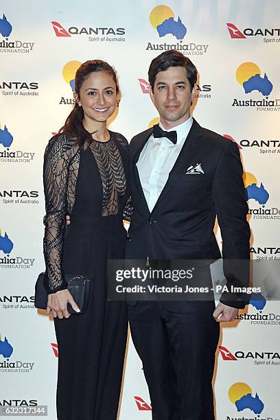 Adam Garcia and his wife Nathalia Chubin arrive at the Australia Day Foundation Gala Dinner at Australia House in London.