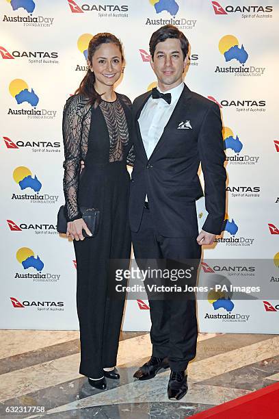 Adam Garcia and his wife Nathalia Chubin arrive at the Australia Day Foundation Gala Dinner at Australia House in London.