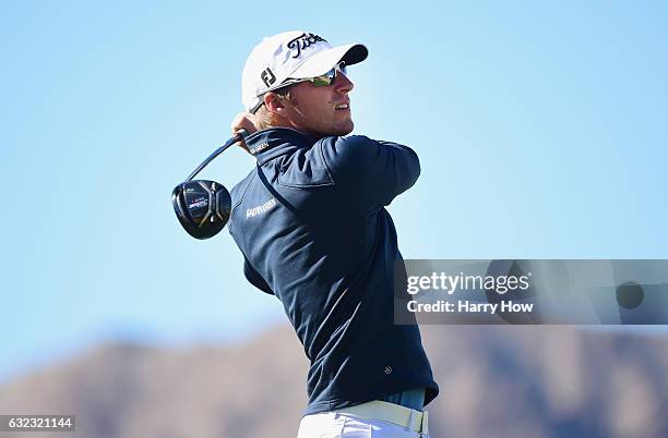 Ricky Werenski plays his shot from the first tee during the third round of the CareerBuilder Challenge in Partnership with The Clinton Foundation at...