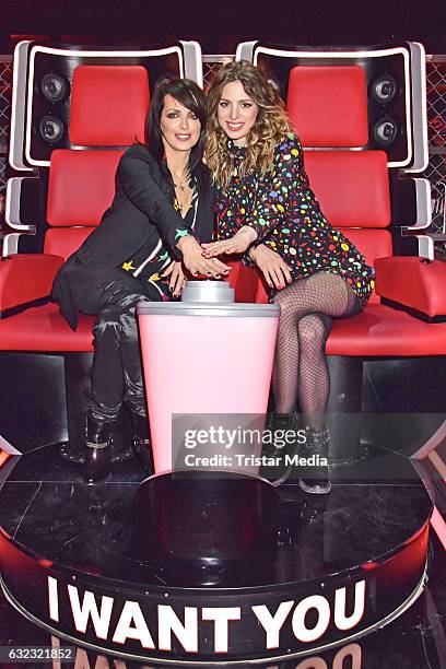 German singer Nena and her daughter Larissa Kerner during the 'The Voice Kids' photo call on January 21, 2017 in Berlin, Germany.