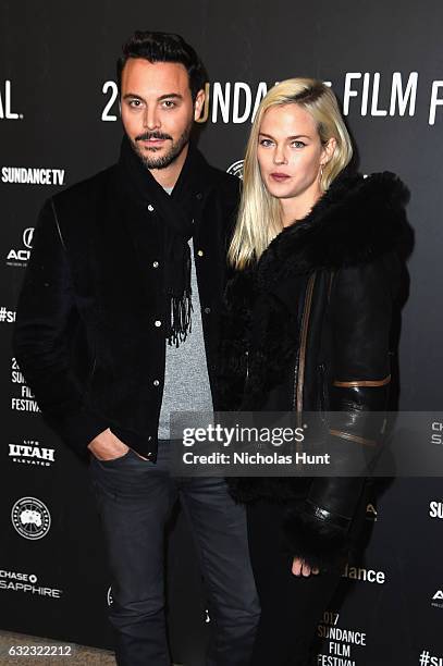 Actor Jack Huston and Shannan Click attend "The Yellow Birds" premiere on day 3 of the 2017 Sundance Film Festival at Eccles Center Theatre on...