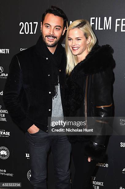 Actor Jack Huston and Shannan Click attend "The Yellow Birds" premiere on day 3 of the 2017 Sundance Film Festival at Eccles Center Theatre on...