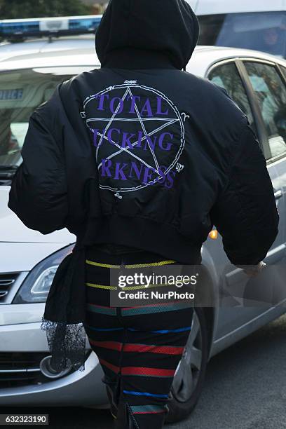 Elina Halimi attends the Dior Homme Menswear Fall/Winter 2017-2018 show as part of Paris Fashion Week on January 21, 2017 in Paris, France.