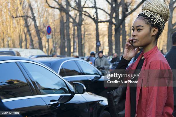 Guest attends the Dior Homme Menswear Fall/Winter 2017-2018 show as part of Paris Fashion Week on January 21, 2017 in Paris, France.