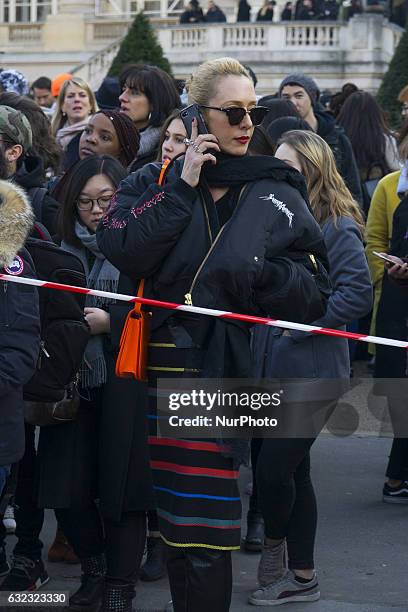 Guest attends the Dior Homme Menswear Fall/Winter 2017-2018 show as part of Paris Fashion Week on January 21, 2017 in Paris, France.