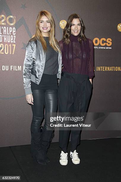 Youtuber Andy Raconte and Actress Charlotte Gabris attend Closing Ceremony during the 20th l'Alpe d'Huez International Comedy Film Festival on...