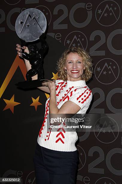 Actress Alexandra Lamy win the Best Actress Price during the 20th l'Alpe d'Huez International Comedy Film Festival on January 21, 2017 in Alpe...