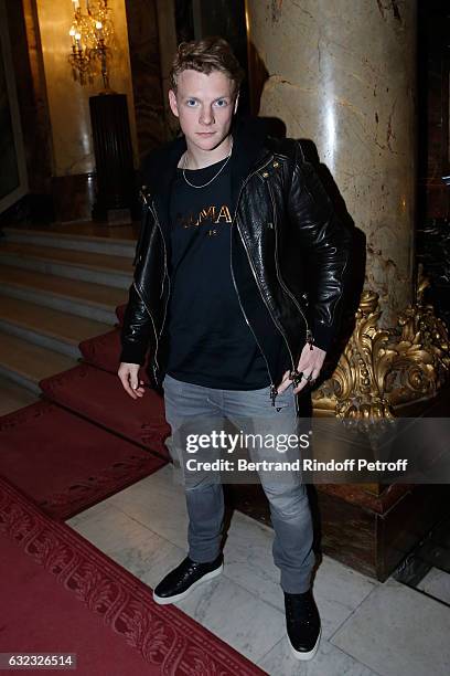 Patrick Gibson attends the Balmain Menswear Fall/Winter 2017-2018 show as part of Paris Fashion Week on January 21, 2017 in Paris, France.