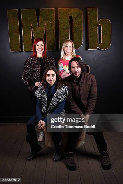 Actress Carrie Preston, writer/director Marti Noxon, actors Lily Collins and Keanu Reeves of "To The Bone" attend The IMDb Studio featuring the...