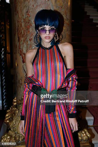 Sita Abellan attends the Balmain Menswear Fall/Winter 2017-2018 show as part of Paris Fashion Week on January 21, 2017 in Paris, France.