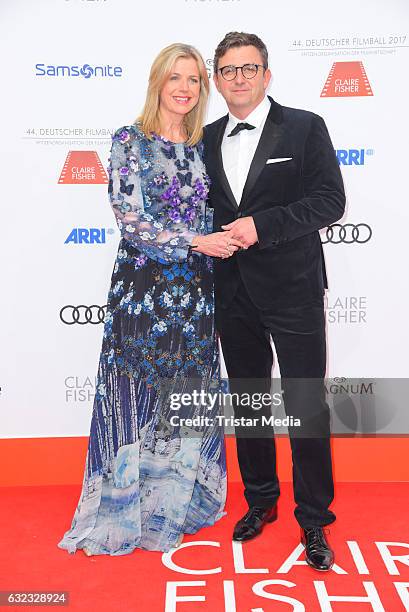 German actor Hans Sigl and his wife Susanne Kemmler attend the German Film Ball 2017 at Hotel Bayerischer Hof on January 21, 2017 in Munich, Germany.