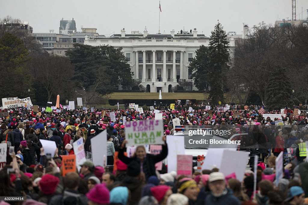 Demonstrators Take Part In The Women's March On Washington Following The Inauguration Of President Trump