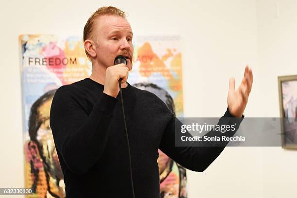 Morgan Spurlock attends the Thirty-Three: Celebrating 33 Years Of The Independent Spirit & Sundance Film Festival Exhibit at Kimball Art Center on...