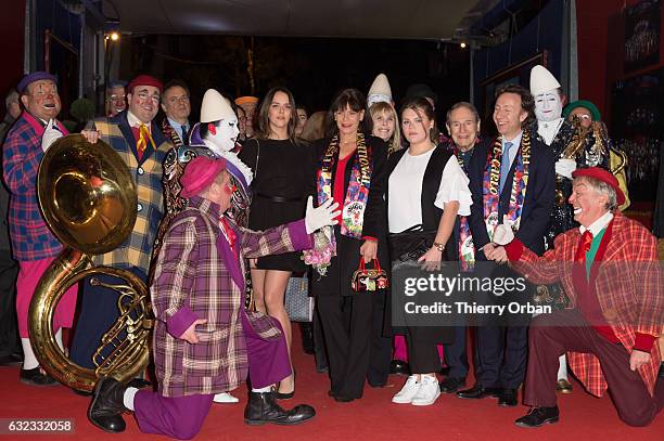 Pauline Ducruet, Princess Stephanie of Monaco, and Camille Gottlieb and Stephane Bern attend the 41th Monte-Carlo International Circus Festival on...