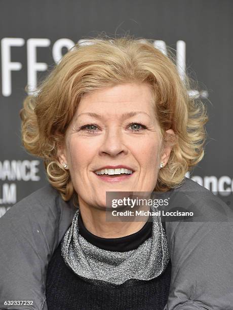 Actress Dana Wheeler-Nicholson attends the "Walking Out" premiere on day 3 of the 2017 Sundance Film Festival at Library Center Theater on January...