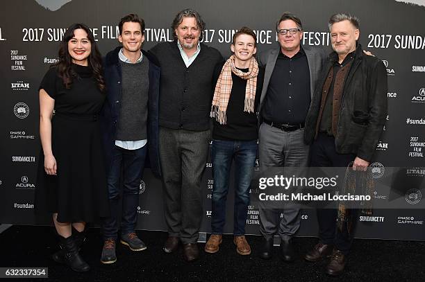 Actress Lily Gladstone, Actor Matt Bomer, Director Alex Smith, Actor Josh Wiggins, Director Andrew Smith and Actor Bill Pullman attend the "Walking...