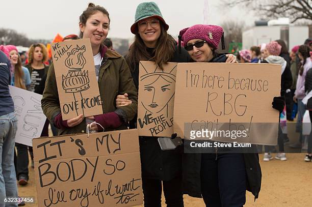 Demonstrators attend the Womens March on Washington on January 21, 2017 in Washington D.C.