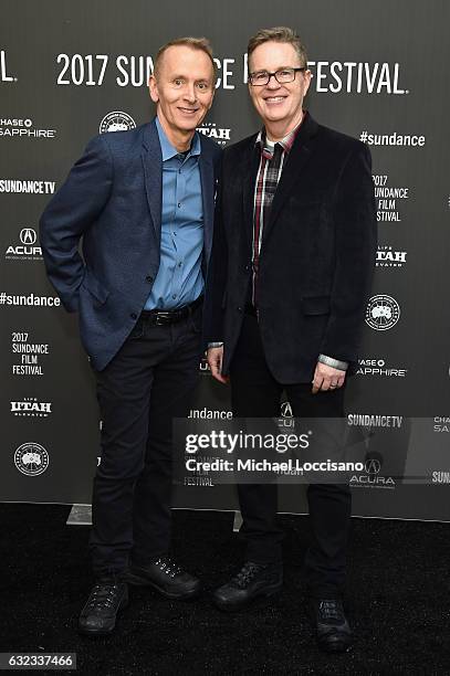 Executive Producers Jim Burba and Bob Hayes attend the "Walking Out" premiere on day 3 of the 2017 Sundance Film Festival at Library Center Theater...