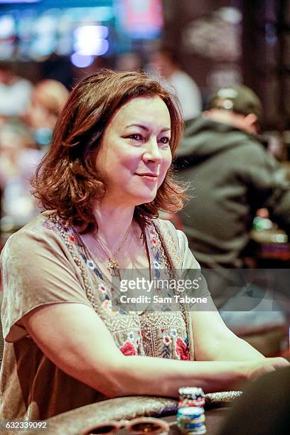 Jennifer Tilly attends the Aussie Millions Poker Championship at Crown Casino on January 22, 2017 in Melbourne, Australia.