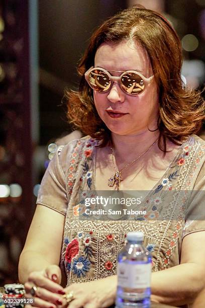 Jennifer Tilly attends the Aussie Millions Poker Championship at Crown Casino on January 22, 2017 in Melbourne, Australia.