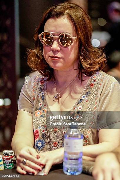 Jennifer Tilly attends the Aussie Millions Poker Championship at Crown Casino on January 22, 2017 in Melbourne, Australia.
