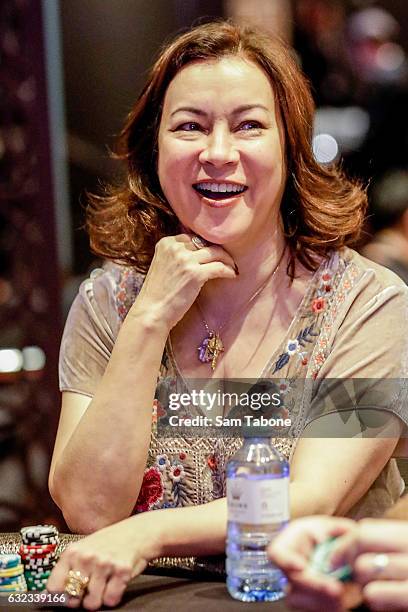 Jennifer Tilly attends the Aussie Millions Poker Championship at Crown Casino on January 22, 2017 in Melbourne, Australia.