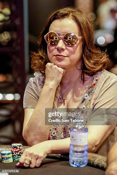 Jennifer Tilly attends the Aussie Millions Poker Championship at Crown Casino on January 22, 2017 in Melbourne, Australia.