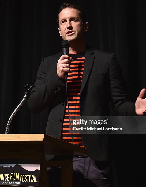 Director of Programming at Sundance Film Festival Trevor Groth speaks on stage at the "Walking Out" premiere on day 3 of the 2017 Sundance Film...
