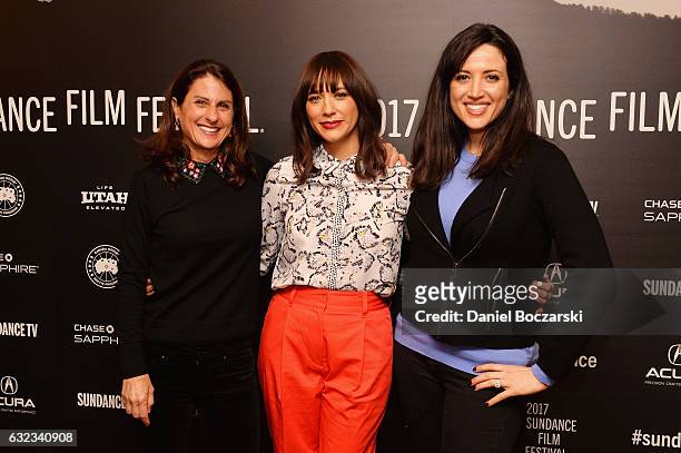 Jill Bauer, Rashida Jones, and Ronna Gradus attend the Docuseries Showcase on day 3 of the 2017 Sundance Film Festival at Egyptian Theatre on January...