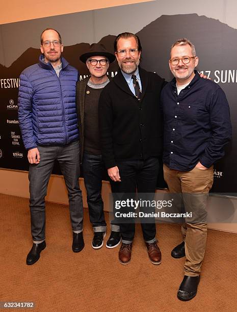 Christoph Niemann, Tinker Hatfield, Scott Dadich and Morgan Neville attend the Docuseries Showcase on day 3 of the 2017 Sundance Film Festival at...