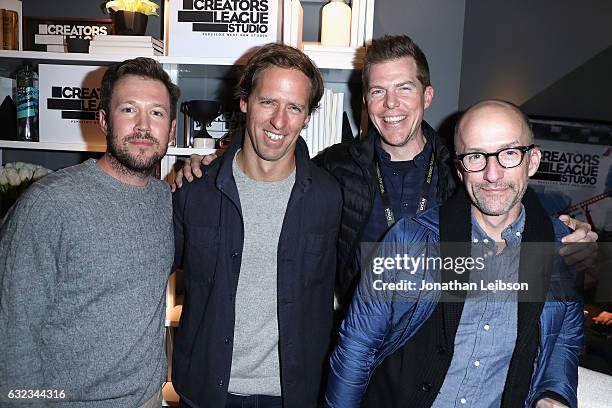 Guest, Nat Faxon, Kevin Walsh and Jim Rash attend the 2017 Sundance Film Festival premiere of Thoroughbred, hosted at PepsiCos Creators League Studio...