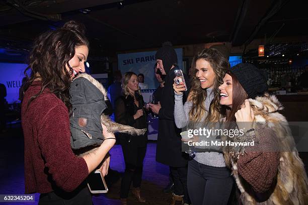 Karena Dawn, Katrina Scott and Ali Levine poses for a photo in the Tone It Up Wellness Lounge during the Sundance Film Festiva on January 21, 2017 in...