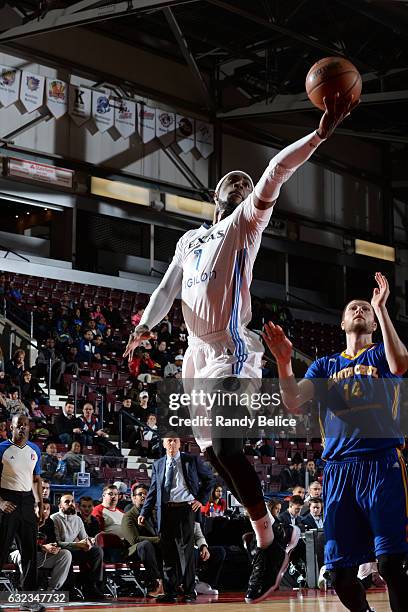 Tony Wroten of the Texas Legends shoots a lay up during the game against the Santa Cruz Warriors as part of 2017 NBA D-League Showcase at the Hershey...