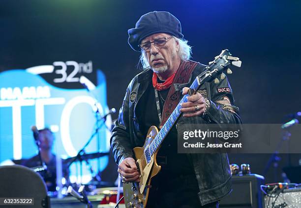 Musician Brad Whitford performs onstage at the TEC Awards during NAMM Show 2017 at the Anaheim Hilton on January 21, 2017 in Anaheim, California.